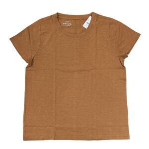 NWT J. Crew Warm Brandy Brown Girlfriend Crewneck Tee